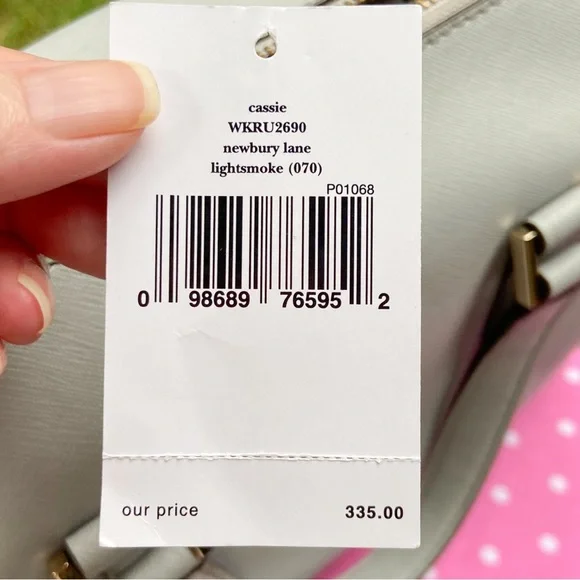 Kate Spade Light Smoke Gray Leather Structured Newbury Lane Satchel NWT - Picture 8 of 17